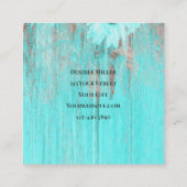 Rustikaler Aquamariner Western Bull Skull Sonnenbl Quadratische Visitenkarte (Rückseite)