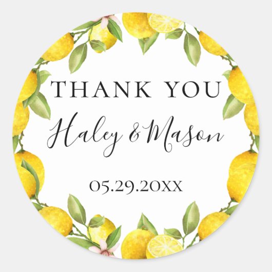 Rustikaler Aquarellrahmen Vielen Dank für Ihr Inte Runder Aufkleber (Vorderseite)