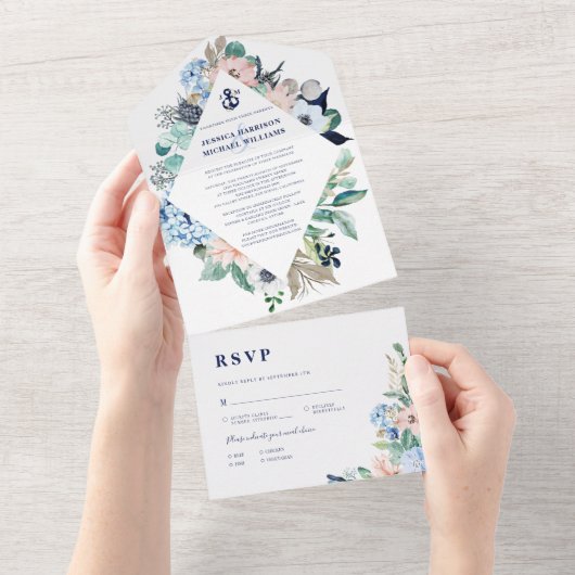 Rustikaler Aquarellstrand Wassersportzentrum All In One Einladung (Abreißen)