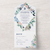 Rustikaler Aquarellstrand Wassersportzentrum All In One Einladung (Innen Boden)