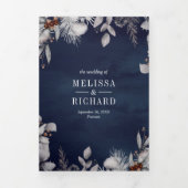 Rustikaler arktischer Fox 3 in 1. Winterhochzeit Dreifach Gefaltete Einladung (Cover)