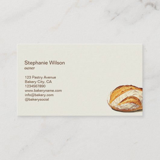 Rustikaler Artisan Brot Bäckerei Konditorei Koch Visitenkarte (Rückseite)