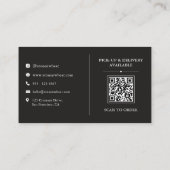 Rustikaler Artisan-Sauerteig-Bäckerei-QR-Code Visitenkarte (Rückseite)