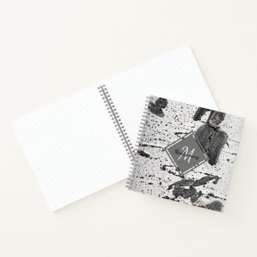 Rustikaler Aspen Bark Textil Monogram Name Custom Notizblock (Innenseite)