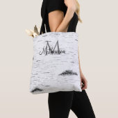 Rustikaler Aspen Bark Tree Tote Beutel Tasche (Von Nahem)