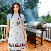 Rustikaler Aspen Bark Wood Carved Heart karierter Schürze