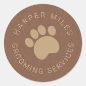 rustikaler Aufkleber mit braunem Pfosten (Vorderseite)