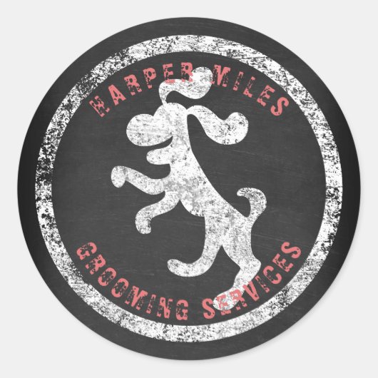 rustikaler Aufkleber mit dem Logo eines kreidigen (Vorderseite)