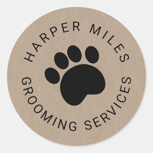 rustikaler Aufkleber mit Pfotendruck (Vorderseite)