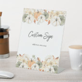 Rustikaler Autumn Pumpkin Benutzerdefinierter Text Sockelschild (In SItu)