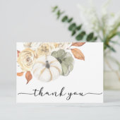 Rustikaler Autumn Pumpkin Dankeschön Card Dankeskarte (Stehend Vorderseite)