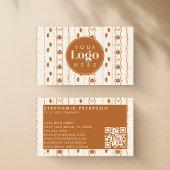 Rustikaler Autumn Pumpkin Fall Custom Logo QR Code Visitenkarte