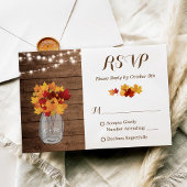 Rustikaler Autumn String Lights Mason Jar Wedding  RSVP Karte
