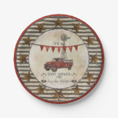 Rustikaler Baby-Duschen-Vintager Pappteller (Vorderseite)