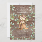 Rustikaler Baby Igel und Mama Baby Dusche Invita Einladung (Vorderseite)