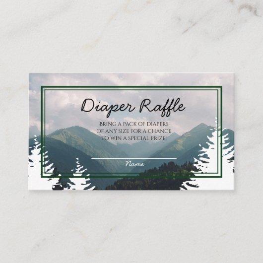 Rustikaler Babyparty-WindelRaffle Begleitkarte (Vorderseite)