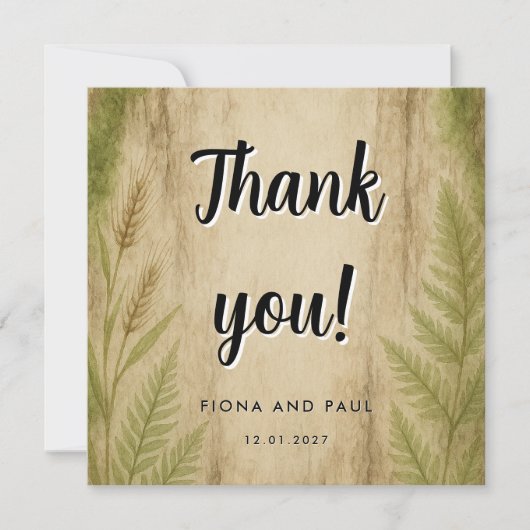 Rustikaler Bach und Mosswald Dankeschön Karte (Vorderseite)