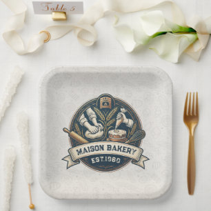 Rustikaler Bäckereiladen Gebäck Dessert Süßer Kuch Pappteller