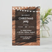 Rustikaler Backstein Weihnachtsweihnachtsweihe Par Einladung (Stehend Vorderseite)