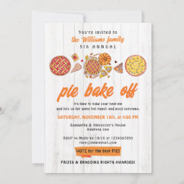 Rustikaler Backwettbewerb Friendsgiving Kürbiskuch Einladung