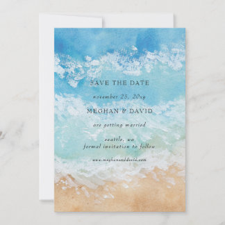 Rustikaler Badestrand Sommermeer Save the Date Einladung