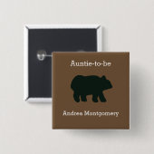 Rustikaler Bär benutzerdefinierter Button Name Tag (Vorne & Hinten)
