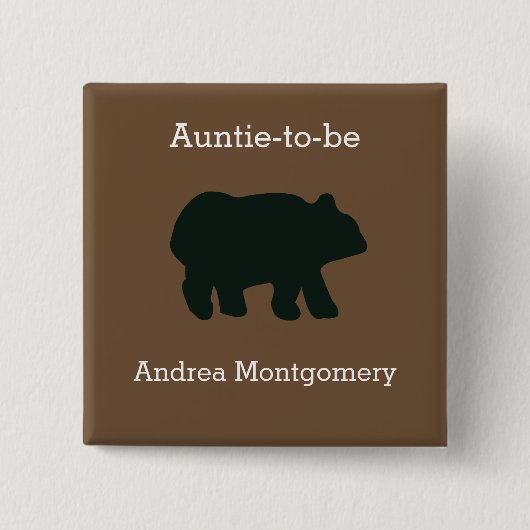 Rustikaler Bär benutzerdefinierter Button Name Tag (Vorderseite)