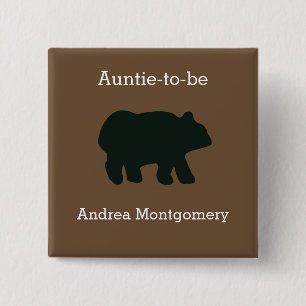 Rustikaler Bär benutzerdefinierter Button Name Tag