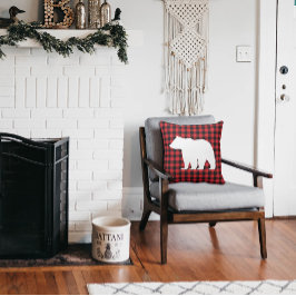 Rustikaler Bär Kariert Wilderness Hüttenwirbel Kis Kissen