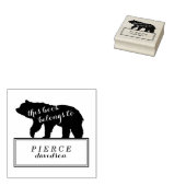 Rustikaler Bär Kinder Mit Monogramm Buchzeichen Br Gummistempel (Stempel)