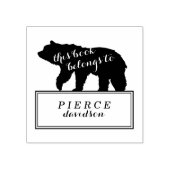 Rustikaler Bär Kinder Mit Monogramm Buchzeichen Br Gummistempel (Prägung)