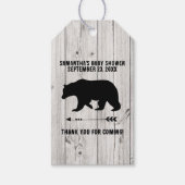 Rustikaler Bär mit weißem Holzplanke Geschenkanhänger (Vorderseite)