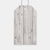 Rustikaler Bär mit weißem Holzplanke Geschenkanhänger (Rückseite)