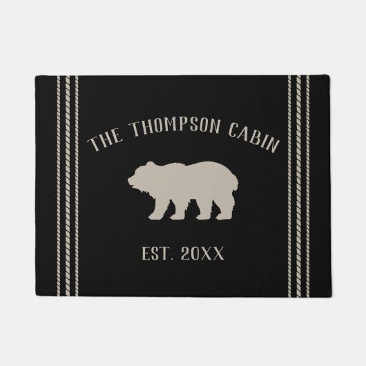 Rustikaler Bär Personalisiert Fußmatte (Vorderseite)