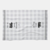 Rustikaler Bär Personalisiert Kariert Geschirrtuch (Horizontal)