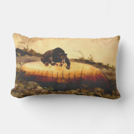 Rustikaler Bär und Canoe Winslow Homer 1895 Camp Lendenkissen