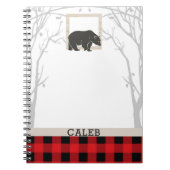 Rustikaler Bär und Karierter Rotkäppchenwald Notizblock (Vorderseite)