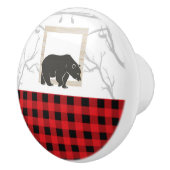 Rustikaler Bär und Roter Buffalo Karierter Landwal Keramikknauf (Rechts)