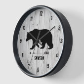 Rustikaler Bärenbauernhof Weiße Panzerhütte Uhr (Winkel)