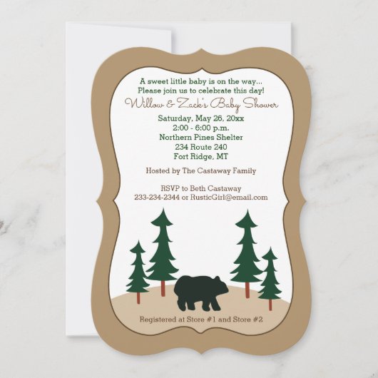 Rustikaler Bärenbaum Die Einladung (Vorderseite)