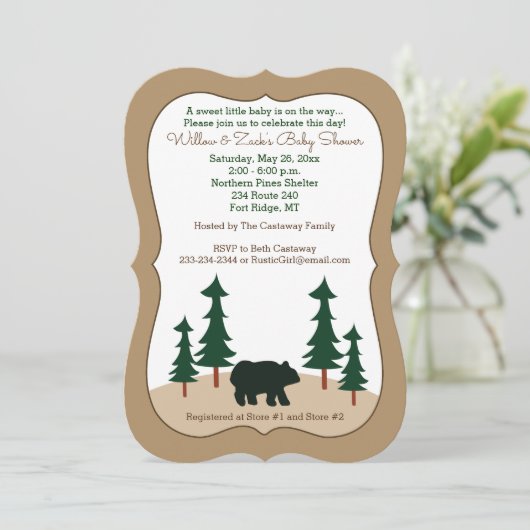 Rustikaler Bärenbaum Die Einladung (Stehend Vorderseite)