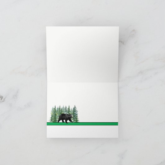 Rustikaler Bärenbaum Vielen Dank an Ihre Karten (Innenseite)