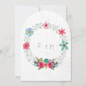 Rustikaler Barholz Blumengarten Wreath Einladung (Rückseite)