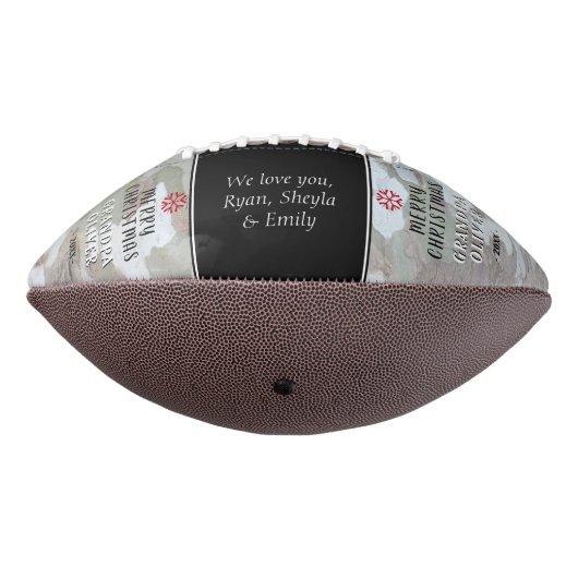 Rustikaler Bark frohe Weihnachtsgroßvater FotoColl Football (Gedreht 270)