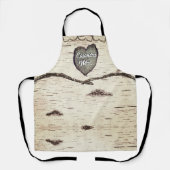 Rustikaler Bark Wood Carved Heart Aspen Tree Schürze (Vorderseite)