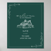 Rustikaler Barn Emerald Green Hochzeit im Herbst W Poster (Vorne)