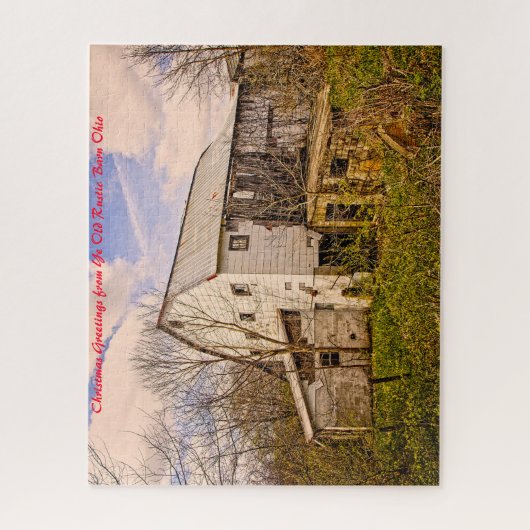 Rustikaler Barn Ohio. Weihnachtsgrüße Puzzle (Vertikal)
