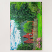 Rustikaler Barn Vermont.Weihnachtsgrüße Puzzle (Vertikal)