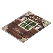 Rustikaler Barn Window Tree & Mason Jar Land Custo Notizblock (Linke Seite)
