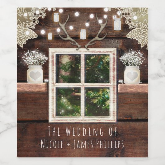 Rustikaler Barnbaum & Mason Jar Weinmarken Weinetikett (Einzelnes Label)